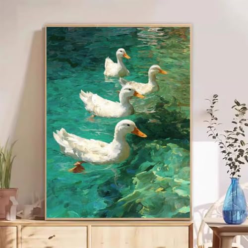 Kit Diamond Painting Adulte Canard Vert 60x90 cm - Peinture Diamant Strass pour Décoration Murale
