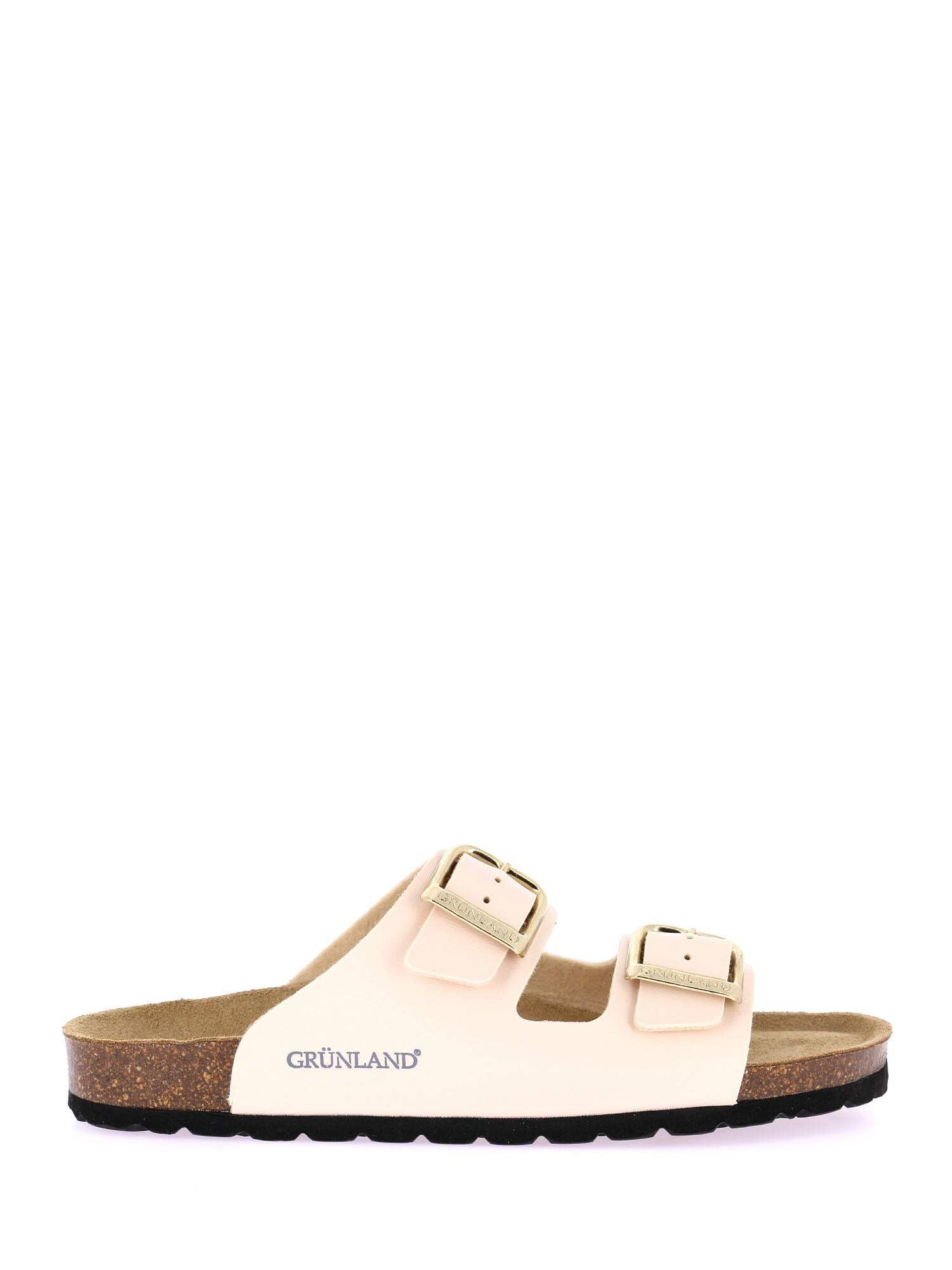 Grunland Sara CB9952 Brzoskwiniowy puder kapcie damskie, anatomiczne skórzane klamerki