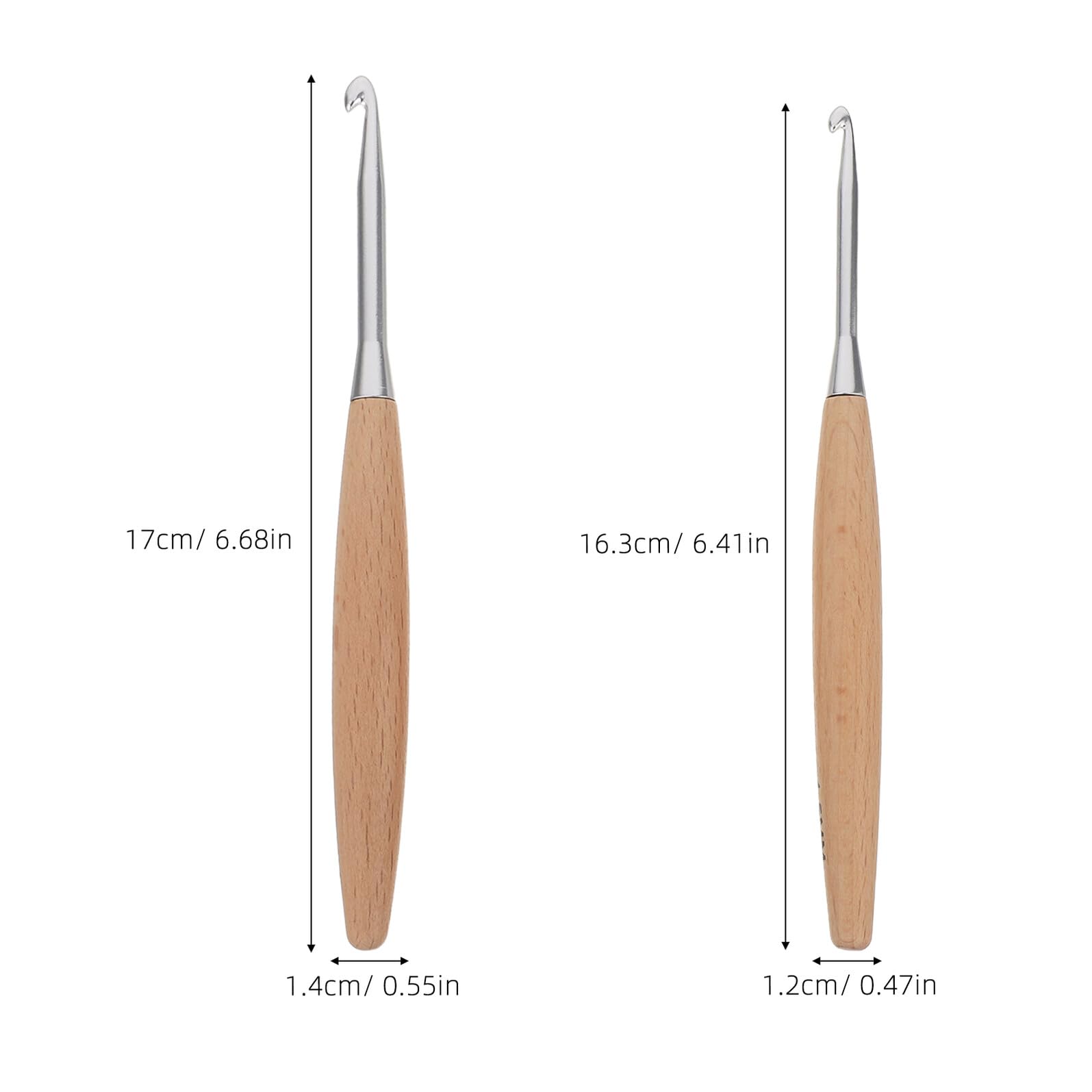 ORFOFE Ganchos de Crochet con Mango de Madera Ergonómico Kit de Agujas de Tejer para Principiantes y Aficionados Herramienta para Proyectos DIY con Hilo