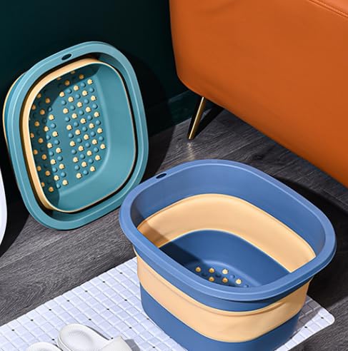 Miniatura 4 de Cuenca de baño de pies plegable, bañera de remojo de pies plegable,Lavabo de spa de pies con gránulos de masaje(verde)