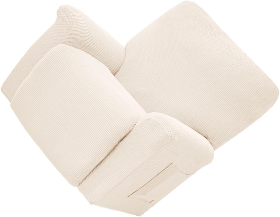 Elastic Fleece Recliner Chair Cover, Non-Slip Massage Sofa Slipcover, All-Inclusive Armchair Protector for Home Use, White Complete Seat Cover