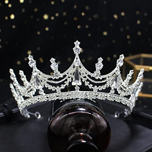 Corona de cristal para novia: tiara de pedrería elegante para bodas y quinceañeras 5