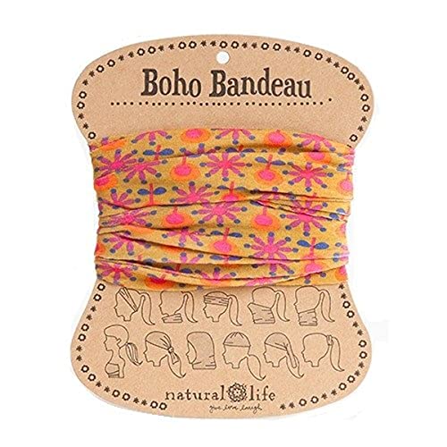Natural Life Boho Bandeau Band, Gold Geo Floral