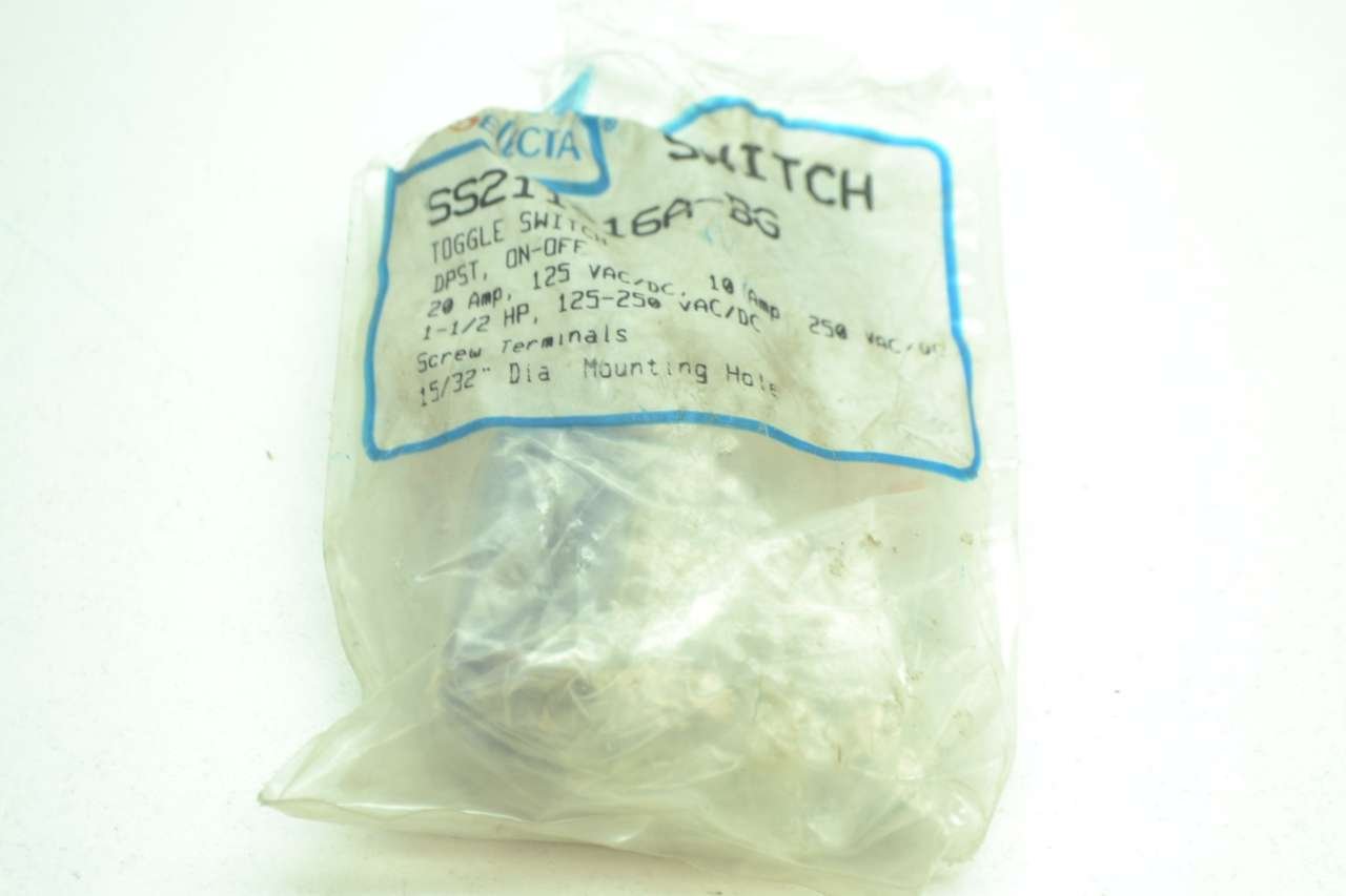 Selecta Switch SS211-16A-BG TOGGLE SWITCH DPST 10AMP