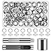 Produktbild vvhippo 120pcs Ösen Werkzeug Kit, Ösen Set 12mm Ösen Scheiben Ösenzange Set Rostfrei Ösen für Planen Ösenwerkzeug mit Aufbewahrungsbox für Stoff Leder Planen Markisen Schuhe