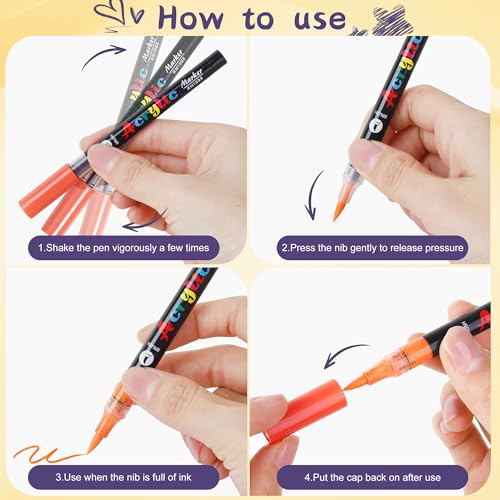 Image of Artdone 12 Colors Nail Art Pens Set, 3D Quick-Drying Acrylic Paint Markers Nail Point Graffiti Dotting Drawing Liner Brush for DIY Gel Nail Polish Design Manicure Tools