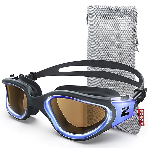 ZIONOR Swim Goggles, G1 ULTRA Photochromic Polarized Swimming Goggles for