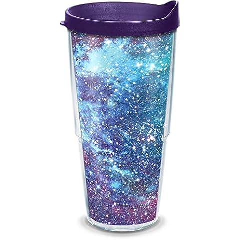 Tervis Purple Galaxy Made in USA Double Walled Insulated Tumbler Travel Cup Keeps Drinks Cold & Hot, 24oz, Classic Cover