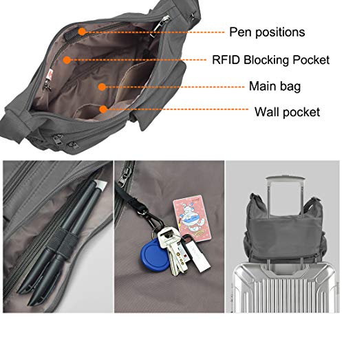 Image of VOLGANIK ROCK Crossbody Bags for Women RFID Lightweight Travel Shoulder Bag Waterproof Nylon purses and handbags Pocketbook