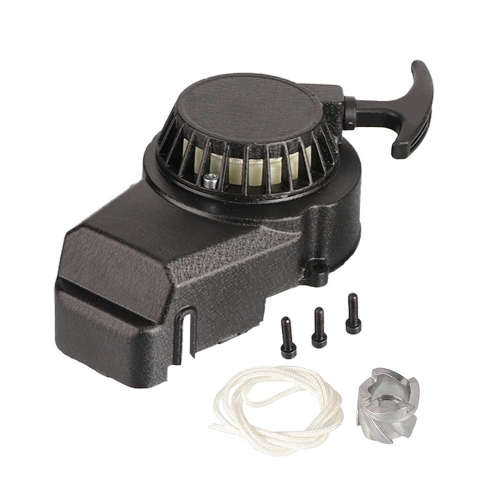 Motor de Retroceso de Bicicleta de Bolsillo de 47cc y 49cc, arrancador de tracción, Volante magnético Apto for MiN Moto Scooter de 2 Tiempos, Piezas de ATV Quad Dirt Bike for niños(B-Pull Starter)