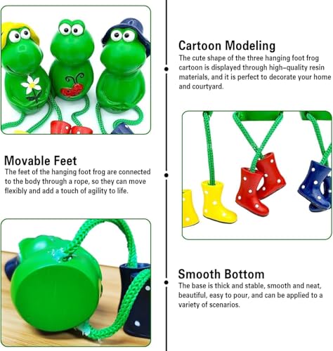 Figura decorativa de rana para jardín en resina miniatura 4