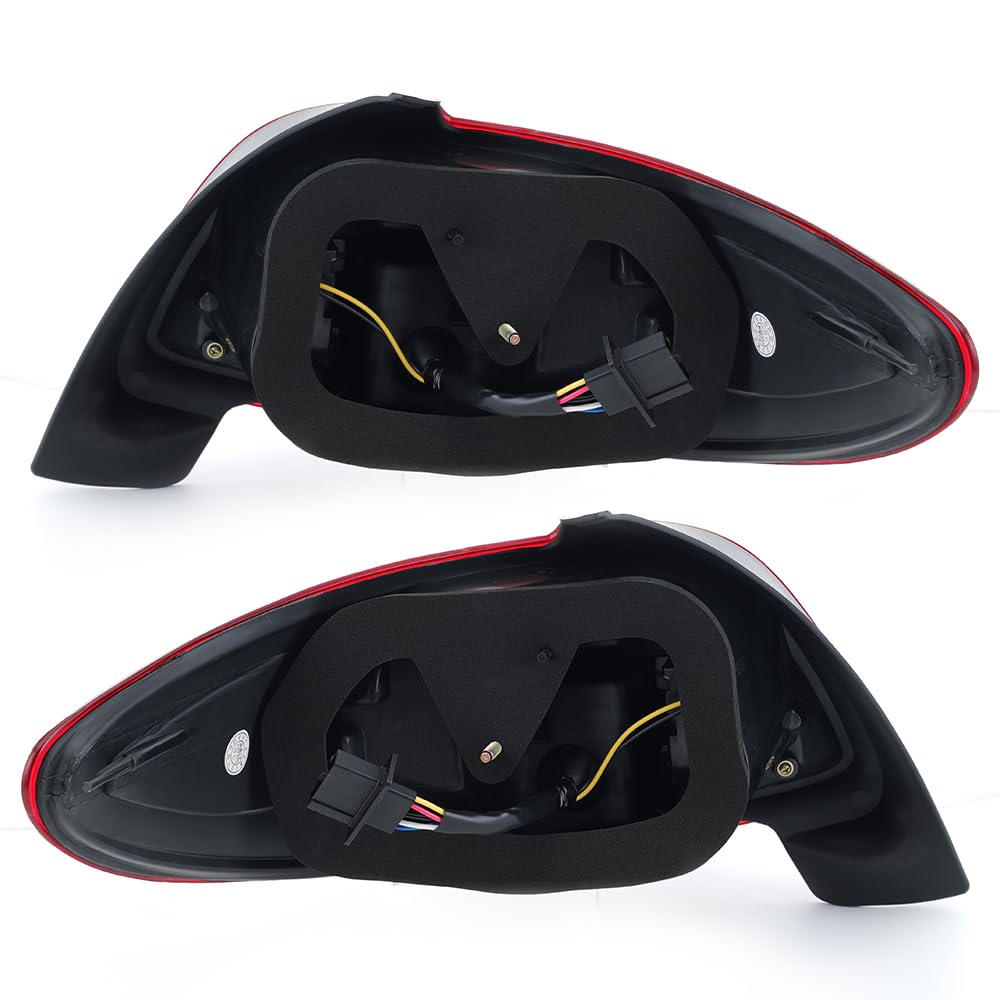 Lampada posteriore fanale posteriore 1 paio di luci posteriori a rosse per Peugeot 206 206CC 2004-2008 con indicatori direzione a dinamici per segnale arresto del freno retromarcia fendinebbia