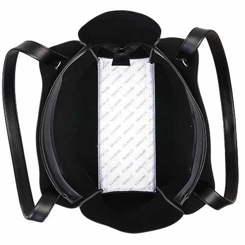 Bolsa de ombro feminina e carteira casual Moncci Atenas detalhes piercing fechamento de zíper elegan