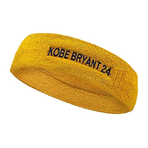 COUVER Basketball Star Fan Headband Sweatband with Players Number - 1 Piece, Golden Yellow/Purple(24), Standard