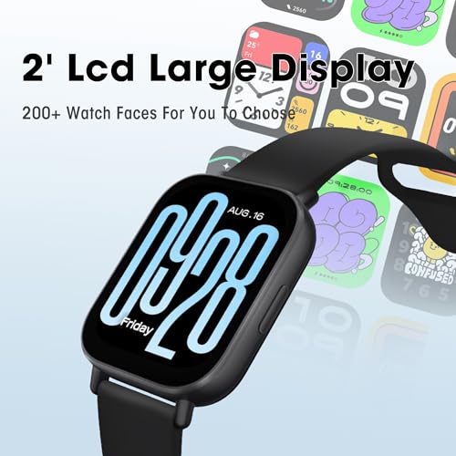 Image of Xiaomi Remi 5 Active Smart Watch, Step Counter Watch for Women Men with 2 inch LCD Large Display, 140 Sports Modes, 5ATM Waterproof (Active-Midnight Black)