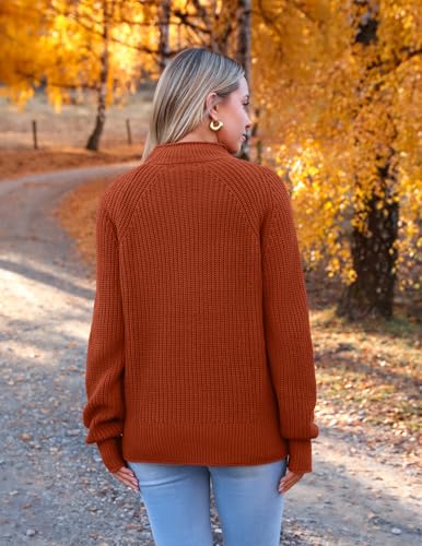 Zeagoo Women's 2025 Fall Turtleneck Sweaters Trendy Loose Long Sleeve Knit Pullover Jumper Tops3