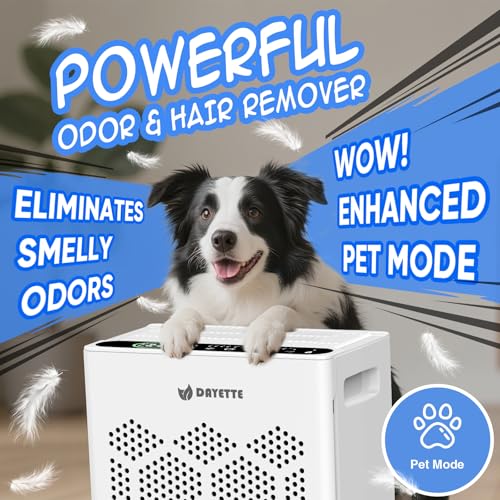 Image of DAYETTE Air Purifiers for Home Large Room Up to1800 Ft with Washable Pre-Filter, H14 HEPA Air Filter, Air Quality Monitor, Pet Mode Sleep Mode for Allergies, Pet Hair in Bedroom, Living Room, Office