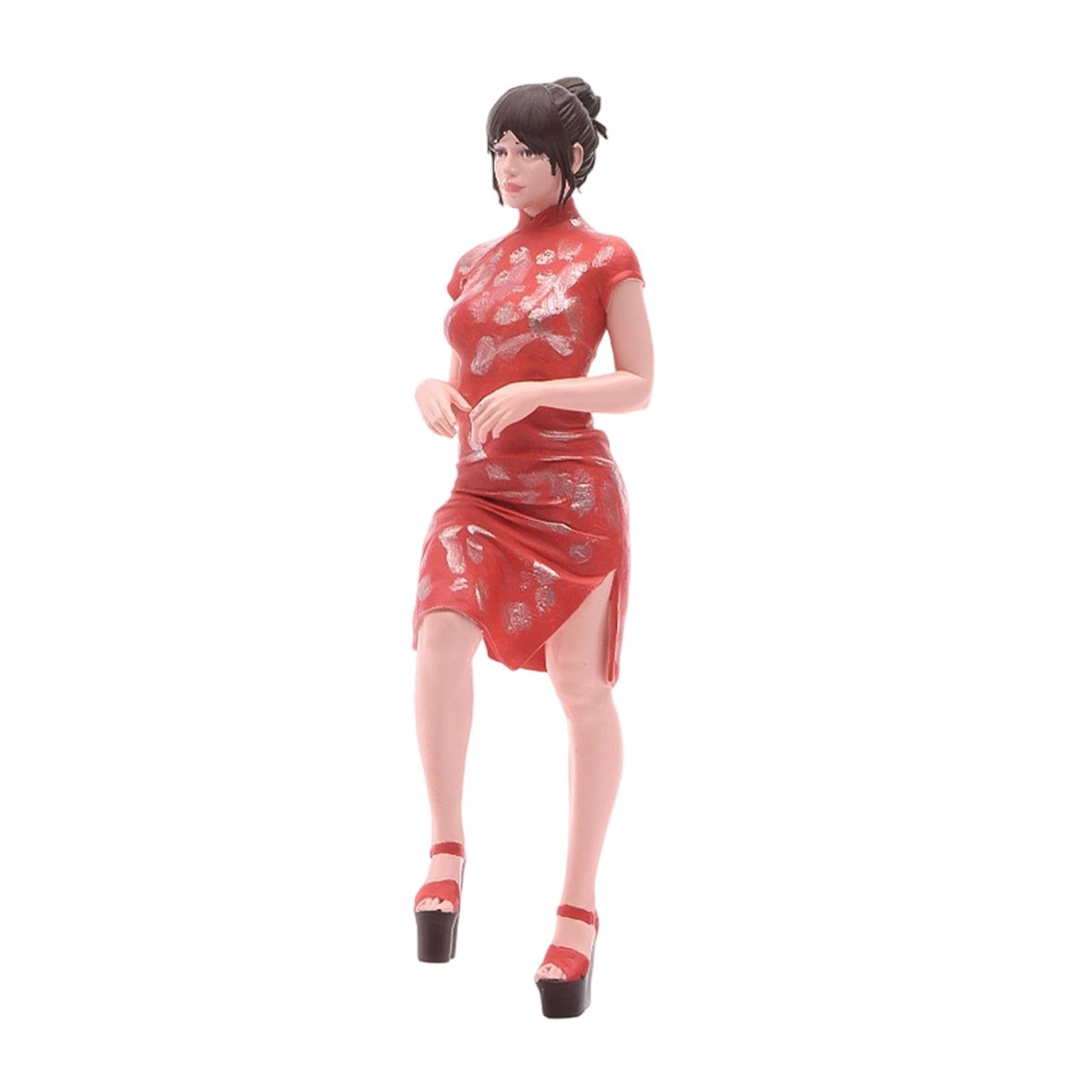 Modello 3D di Cheongsam in 1/24, Personaggio per Giochi di Ruolo, Abito Cinese, Figura per plastico di Stazione