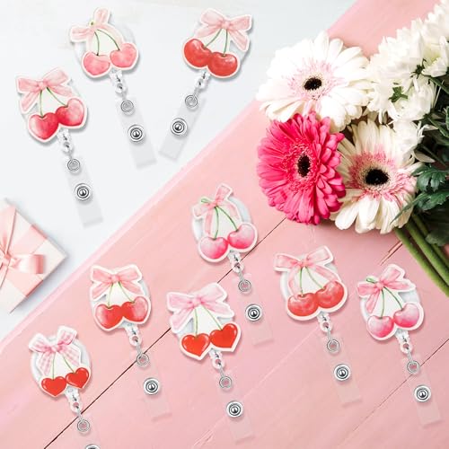 9-Piece Pink Aesthetic Badge Holder Set for Office & Nurse ID - Image 3