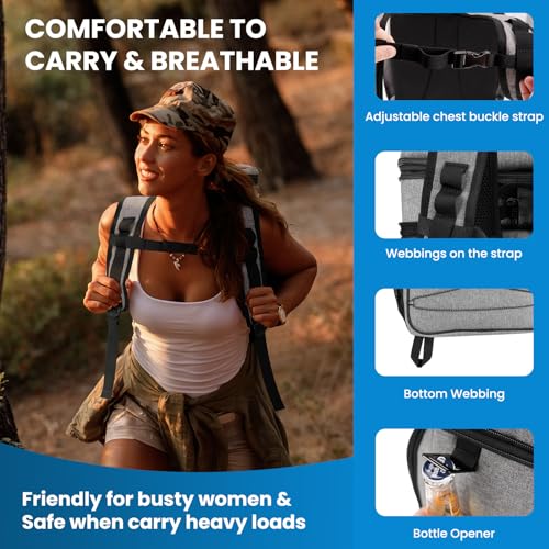 Expandable Cooler Backpack - 35/50 Cans Insulated Backpack Cooler for Men & Women, Portable 2 Leak Proof Compartments Coolers Bag for Picnic, Lunch, Hiking, BBQ Camping and Beach4