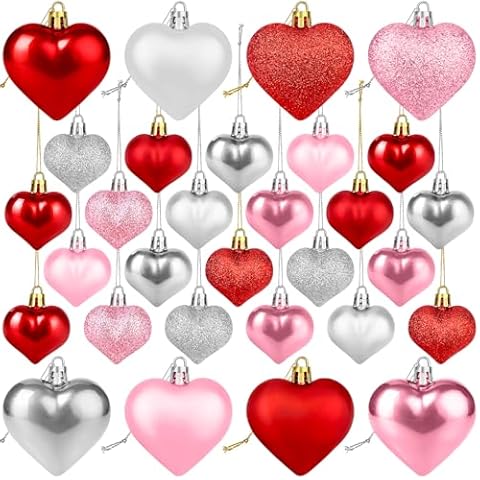 Leetous Valentines Day Heart Hanging Ornaments 30 Pcs Cover