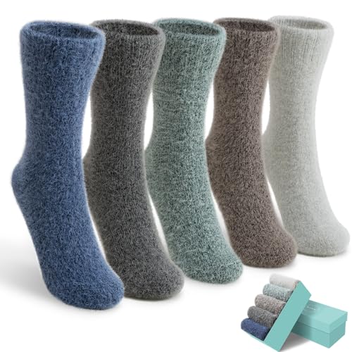 Image of SISOSOCK Fuzzy Cozy Warm Socks for Women-Winter Home Thick Wool Soft Sleeping Socks-Perfect Gifts for Women