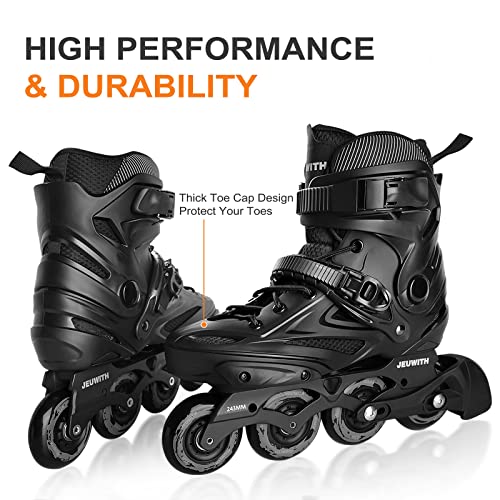 Image of Inline Skates for Women Men, Outdoor Street Blades Roller Adult Male Female, Professional Fitness Roller Skates Blades for Unisex (Black) Men8.5-9 /Women9.5-10 /28cm