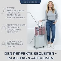 VON HESSEN Laptoptasche aus echtem Nappa-Leder bis 16 Zoll - Aktentasche Herren & Damen - Luxuriöse Echtleder Arbeitstasche für Büro & Alltag - Laptop Hülle in Lavendel – Ansicht 4