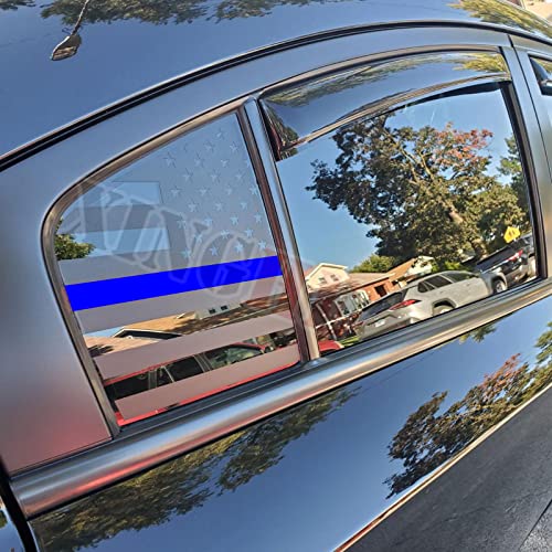 Image of Xinghe for Dodge Charger 2011-2022, Rear Side Window American Flag Decals, 2pcs Matte Black USA Flag Decal for Truck Back Window, Waterproof Vinyl, Durable and Easy Remove Truck Decal (For Dodge Charger 2011-2022, Matte Black Thin Blue Line)