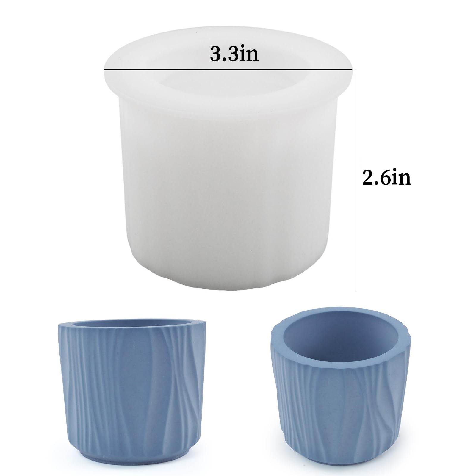 Wehous Resin Jar Mold, Wave Texture Candle Holder Silicone Molds for Epoxy Resin, Unique Storage Container Candle Vessels Jewelry Trinket Holder Plant Pot Concrete Cement Mold DIY Craft Home Decor - Image 3