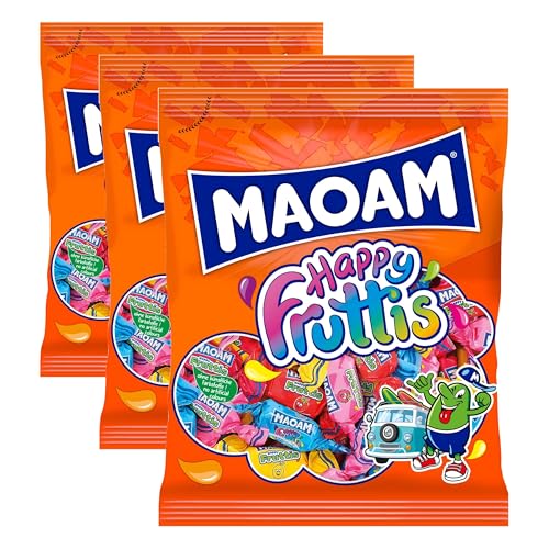 MAOAM - Caramelos blandos happy fruits bolsa 175 gr (Paquete de 3)