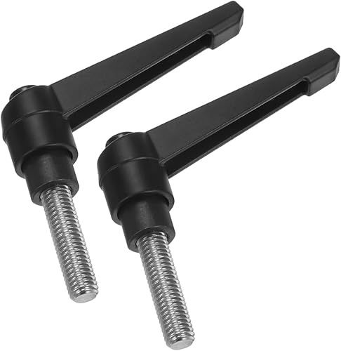 Miniatura 88 de uxcell 2 manijas de palanca de sujeción, M8 x 1.181 in 304 de acero inoxidable roscado macho, asas ajustables de bloqueo de trinquete de liberación