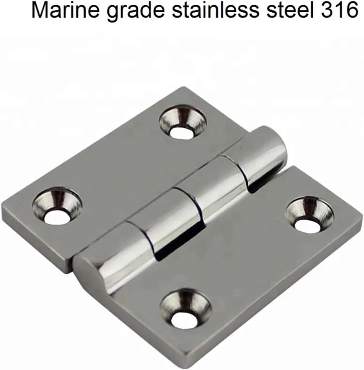 Stainless Steel Boat Hinges 4PCS Hinge with 4 Holes 316 Stainless Steel Butt 38mm 50mm Mirror Polish Heavy Duty Marine Boat Hardware Hinges(50X50mm)