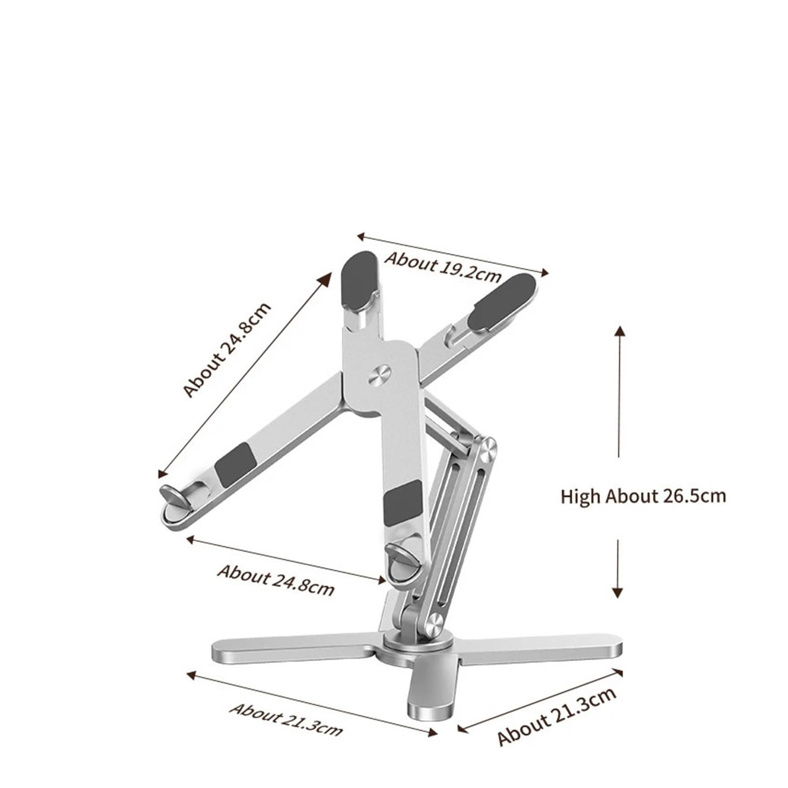 Supporto For Laptop Pieghevole Tavolo For Notebook Con Rotazione A 360° | Staffa For Tablet Portatile Con Supporto In Lega Di Alluminio Con Dissipazione Del Calore(Silver)