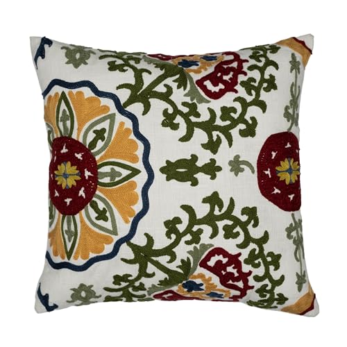 Image of Wakefit Designer Cushion Cover | 16x16 inch | Heavy Embroidery | Premium Cotton Fabric on Front & Back | Pack of 1 | Antra