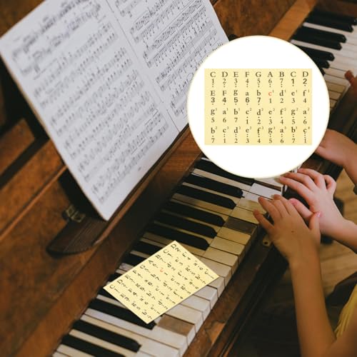 image for Healifty Piano Keyboard Stickers for 61 54 49 Keys Transparent Numbere