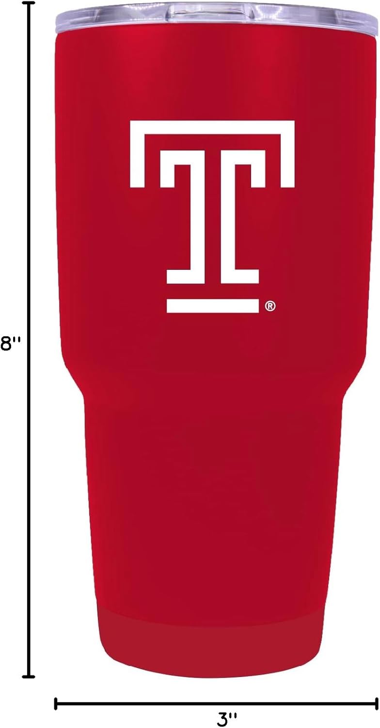 R and R Imports Temple University 24 oz Insulated Stainless Steel Tumbler Red Officially Licensed Collegiate Product Single - Image 6