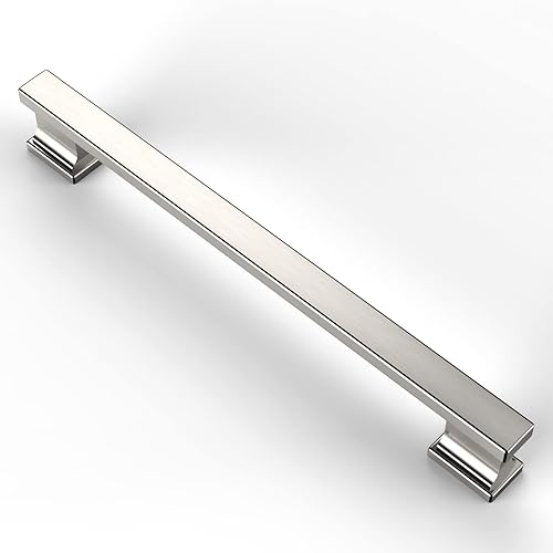 Asidrama Paquete de 6 manijas de gabinete de cocina de níquel satinado cepillado de 6.3 pulgadas (6.299 in), tiradores de gabinete, accesorios de