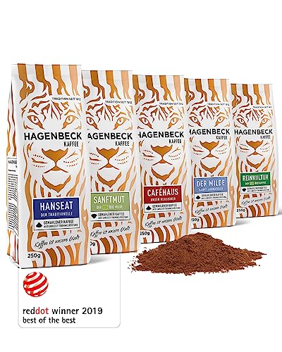 Hagenbeck Kaffee Geschenk-Set 250g | Aromatische Kaffeesorten | Probier-Set aus traditioneller Röstung | Geschenkidee