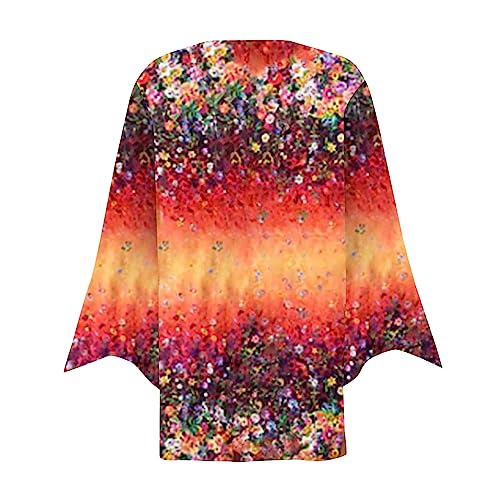 UIFLQXX Cardigã feminino de manga comprida, frente aberta, para mulheres, quimono, cardigãs, manga c