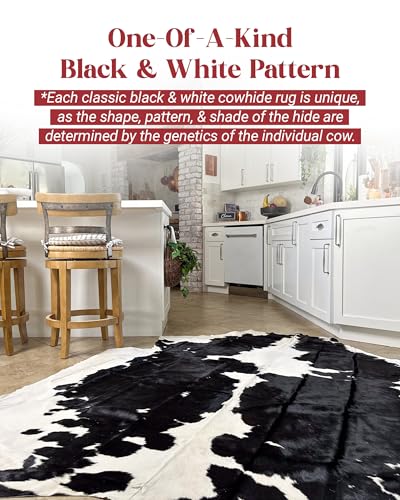 Tapete de cuero HIDES BAZAAR 6x8 ft blanco y negro miniatura 5