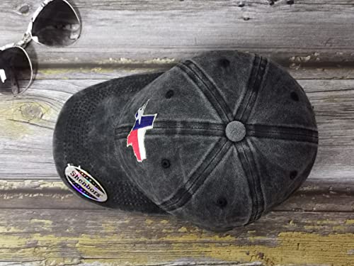Embroidered Texas Flag Hat For Men Women, Washed Black Tx States Map Shape Baseball Cap, Embroidery Adjustable Dad Hat Unisex #TOP6