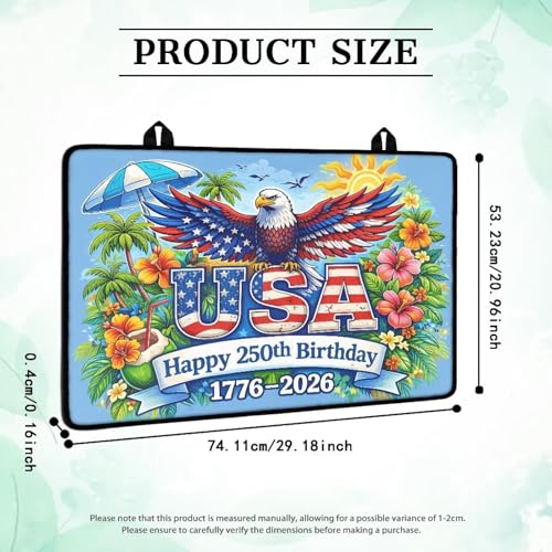 Image of 4th of July Patriotic Electric Stove Insulation Pad Heat Dish Drying Mat for Kitchen 30x21 Inch Cooktop Stove Guard Protector Extra Large Mat, American Flag Eagle Flower