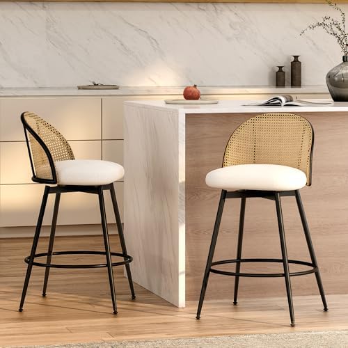 EYYTHUNG 26inch Bar Stools Set of 2,360° Swivel Counter