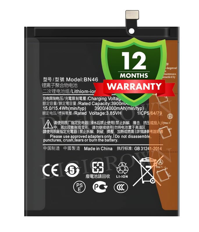 Image of Original BN46 Battery Compatible for Xiaomi Redmi Note 6 | Xiaomi Redmi Note 8 - (4000mAh) - 1 Year Warranty
