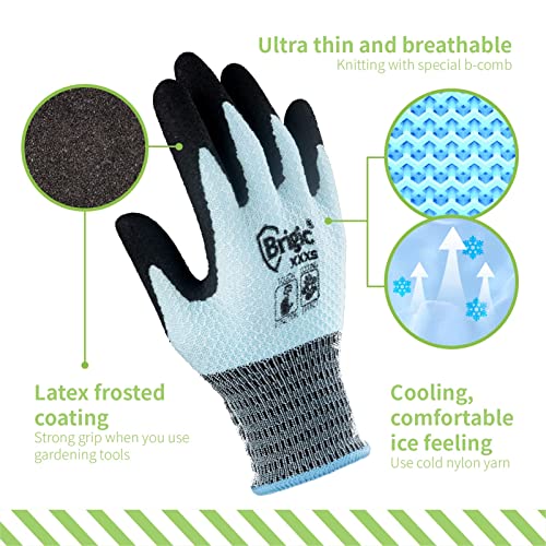 Brigic Gardening Gloves-Cooling, Thin, Smart Touch, Outdoor Work Garden Gloves For Women, Gardening Tool For Yard Landscaping, M, 2 Pair #TOP4