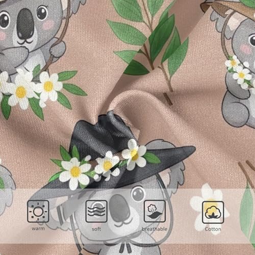 Cotton Girls Underwear Toddler Cartoon Cute Koalas Floral Brown Little Girl Panties Stylish Briefs Girls Undies 2t3