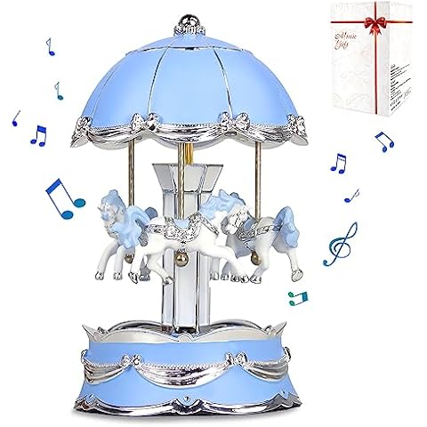 Kibuhain U R My Sunshine Carousel Horse Music Box with Rotating Base,Color Changing LED Lights,Hand-Painted Musical Figure,Music Boxes for Girls Daughter Granddaughter Friend Birthday Valentine's Day Cover