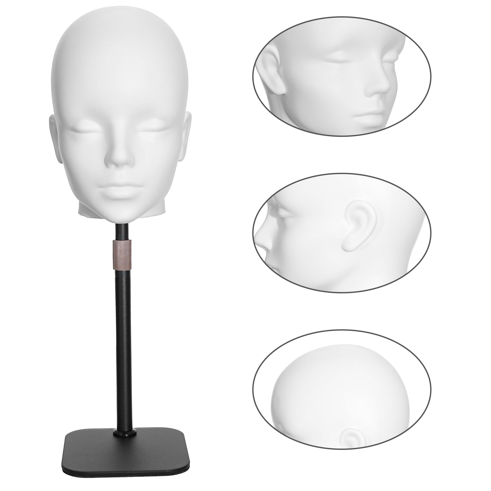 Mannequin-Kopf-Trainingskopf, weiß, professioneller männlicher Schaufensterpuppenkopf für Hüte, Brillen, Spielkonsole, Kopfhörer, Perücken
