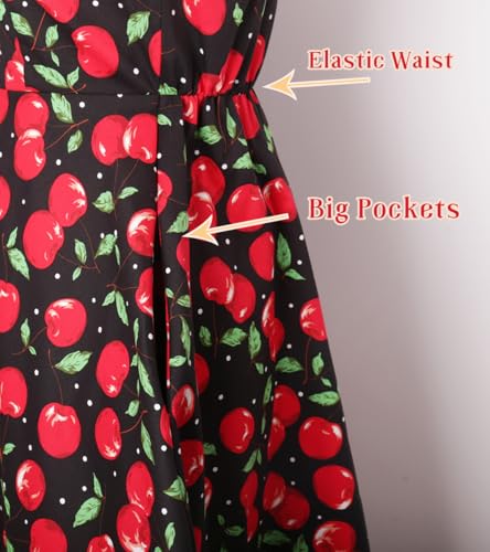 Image of YARN & INK Retro Swing Dresses for Women 1950s Vintage Rockabilly Clothes Pinup Clothing Cocktail Party Dress